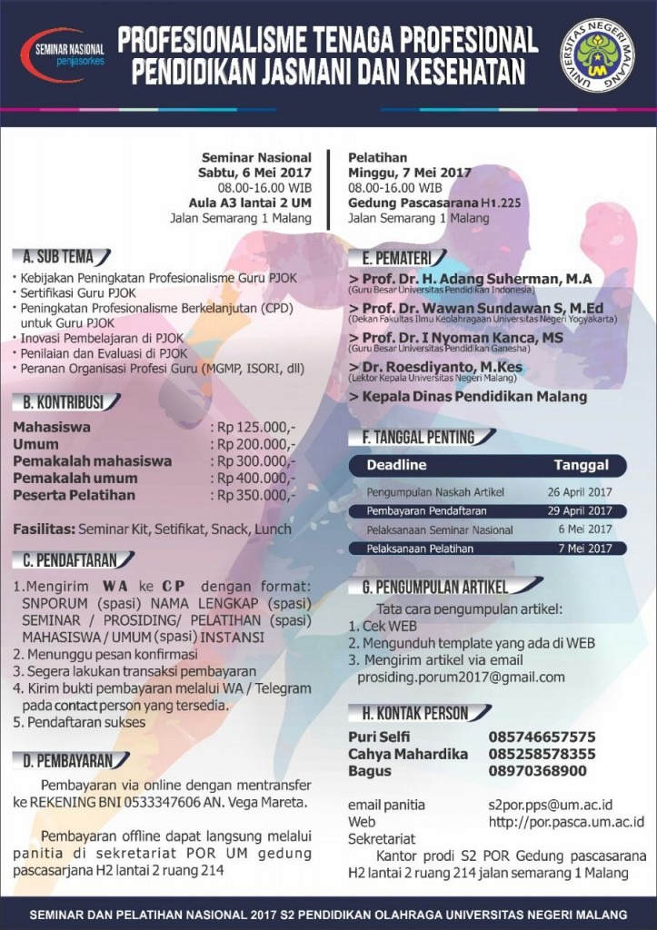 Pamflet 1 Program Studi Olahraga Pascasarjana Universitas Negeri Malang