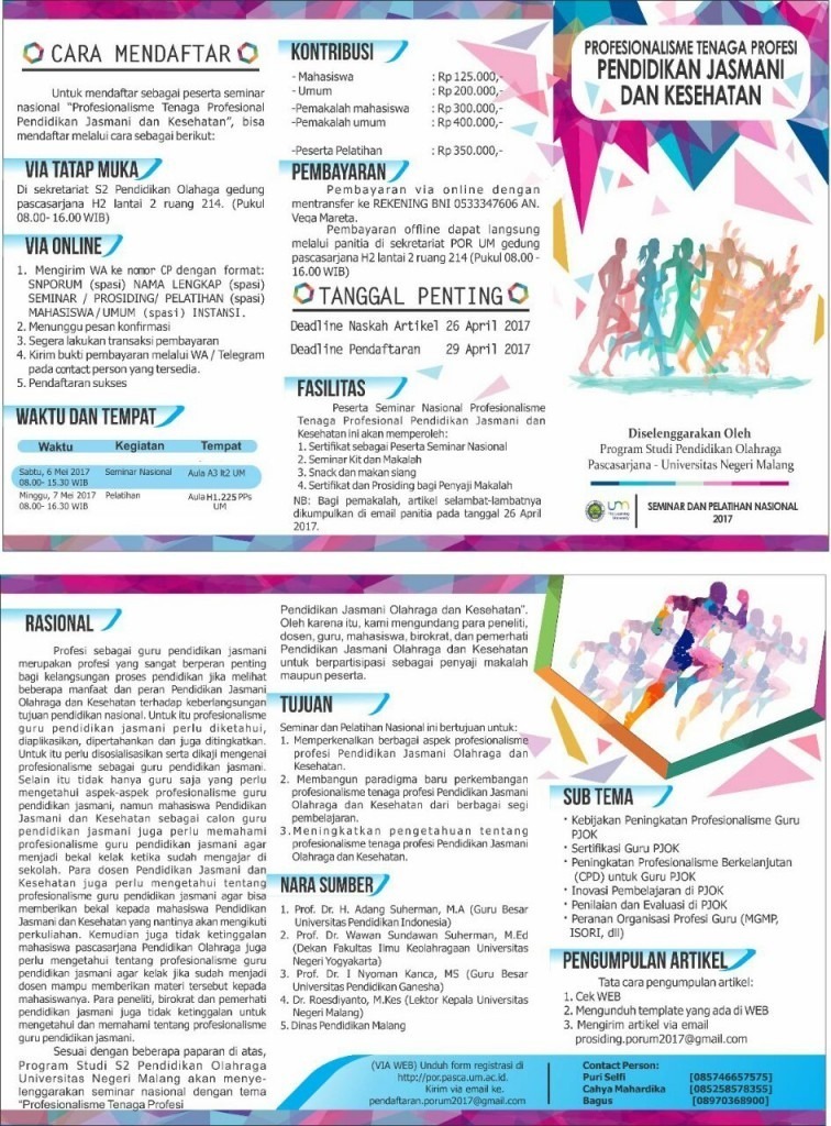 pamflet Program Studi Olahraga Pascasarjana Universitas Negeri Malang