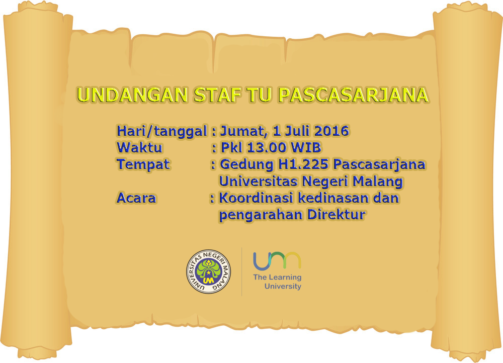 Undangan Para Staf TU, Rapat Koordinasi Kedinasan dan Pengarahan Direktur
